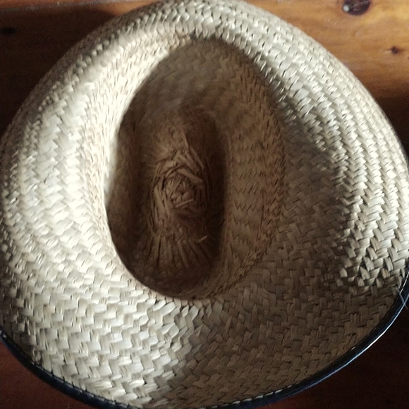 #3 VINTAGE Herringbone Handwoven Straw Hat - Picture 4 of 5